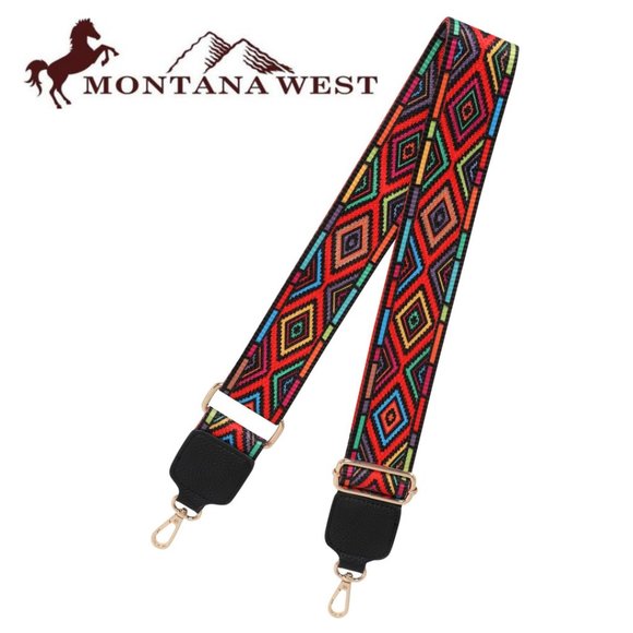 Montana West Handbags - MONTANA WEST Aztec Print Guitar Style Purse Strap Adjustable Gold Tone Hardware